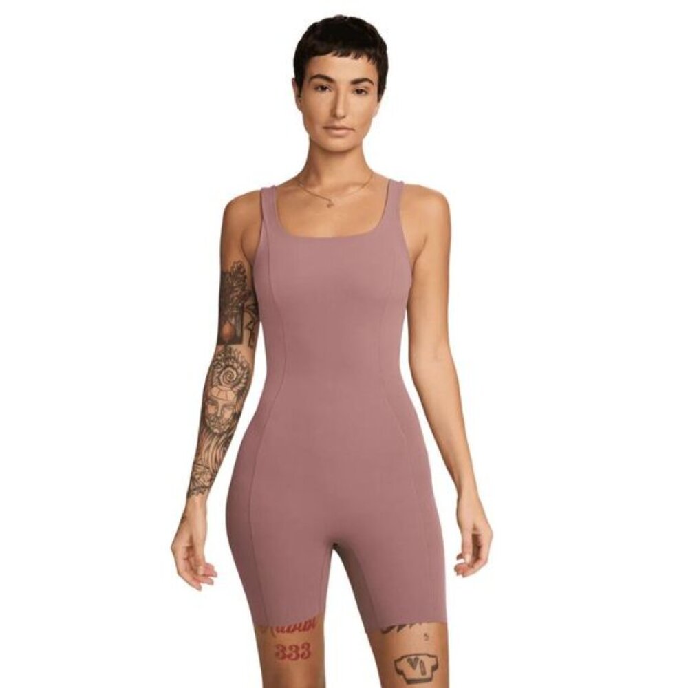 Nike Zenvy Women's Mauve Dri-FIT Bodysuit Stretch yoga fitness Extra Large NWT